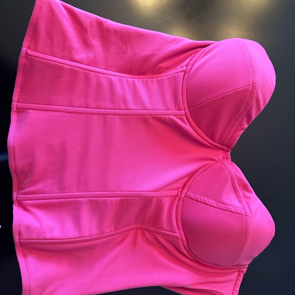 NWT Fashion Nova Mesh Pink Corset Top Size XL - Picture 2 of 4